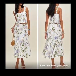 Reformation Anatolia Linen Two Piece Ivory - Size 2